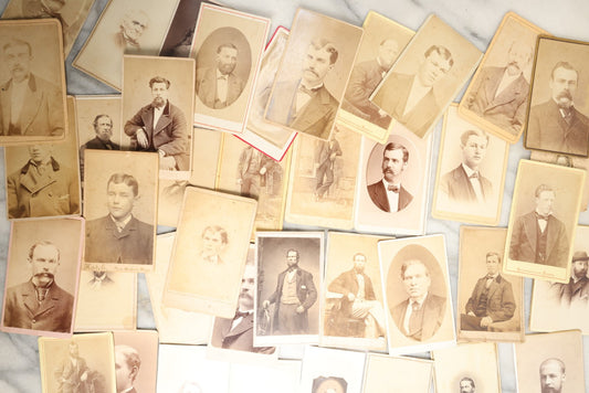 Lot 137 - Grouping Of 40+ Antique Carte De Visite C.D.V. Photographs Of Men, Including Many With Beards, Jewelry, Hats, And Others, Mostly American