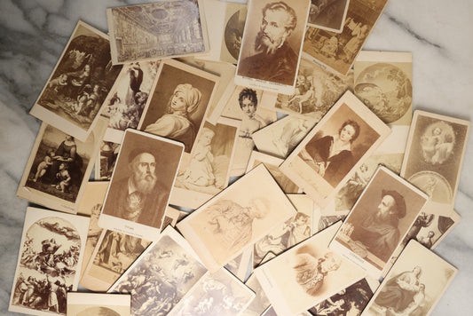 Lot 140 - Grouping Of 40+ Antique Carte De Visite C.D.V. Illustrated Album Filler And Art Cards Featuring Renaissance Artists And Many Works Of Art Including By Correggio, Raphael, Michelangelo, And Da Vinci