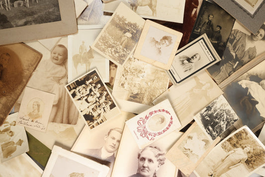 Lot 141 - Mixed 35+ Piece Antique And Vintage Photography End Lot Grouping Of Men, Women, And Children, Including Tintypes, Cabinet Cards, Real Photo Postcards And Others, Sailors, Military, And More