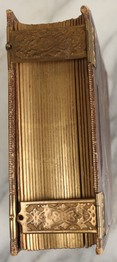 Lot 144 - Antique Photo Album With Gold Lettering On Spine, Gold On Cover, Containing Four Tintypes, 10 Carte De Visite, And 25 Snapshot Photos Of The Patterson Family, 19th / Early 20th Century, Including C.D.V. Of Little Girl Playing Piano (All Pages Included In Pictures)