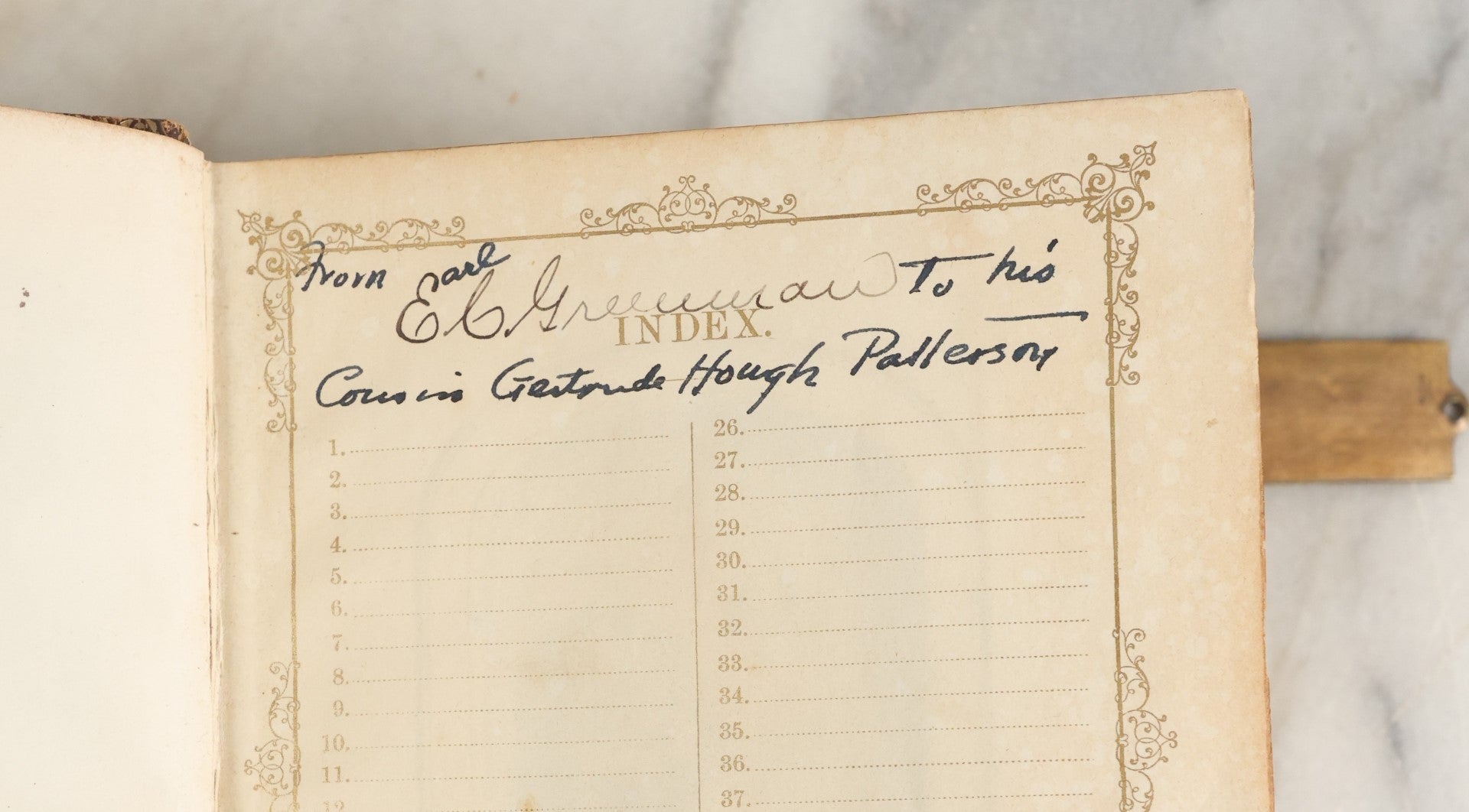 Lot 144 - Antique Photo Album With Gold Lettering On Spine, Gold On Cover, Containing Four Tintypes, 10 Carte De Visite, And 25 Snapshot Photos Of The Patterson Family, 19th / Early 20th Century, Including C.D.V. Of Little Girl Playing Piano (All Pages Included In Pictures)