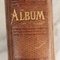 Lot 145 - Antique Photo Album With Gold Lettering On Spine, Plain Cover, Containing 27 Tintypes, 3 Snapshots, And 3 Religious Filler Cards (All Pages Included In Pictures)