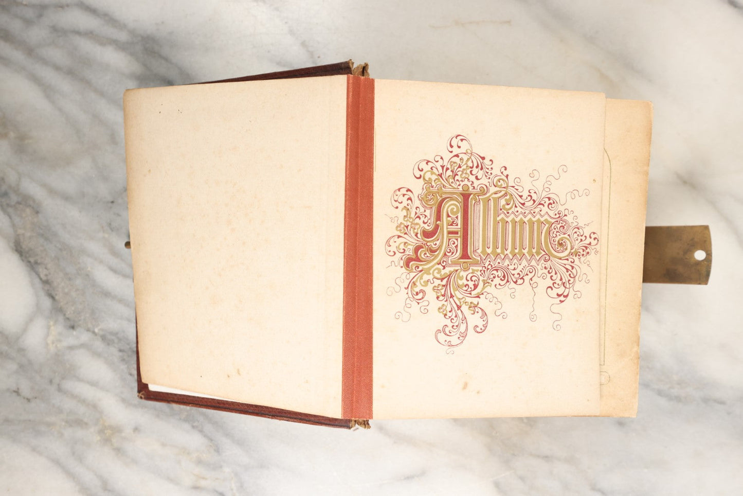 Lot 145 - Antique Photo Album With Gold Lettering On Spine, Plain Cover, Containing 27 Tintypes, 3 Snapshots, And 3 Religious Filler Cards (All Pages Included In Pictures)