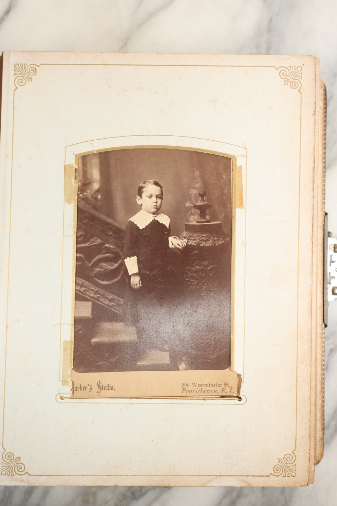 Lot 148 - Antique Cabinet Card Photo Album With Woman And Birds On Cover, Containing 25 Cabinet Cards And 12 Carte De Visite C.D.V. Photographs (All Pages Included In Pictures)
