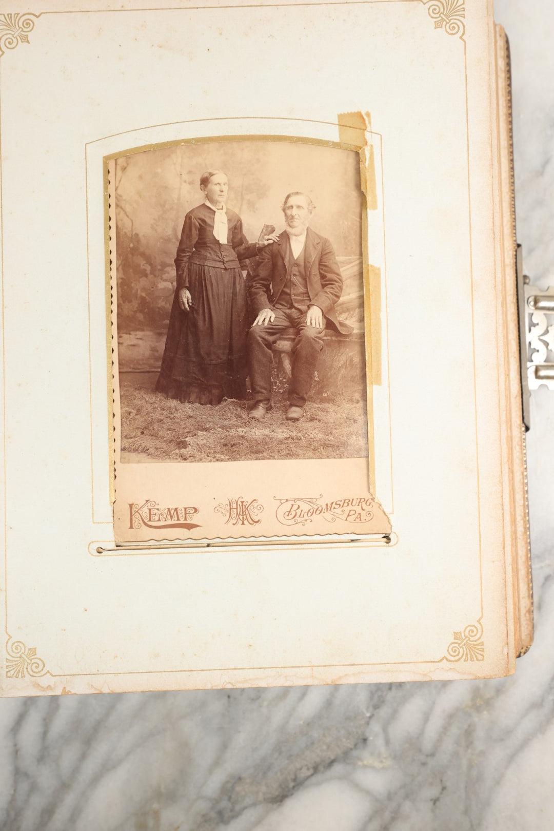 Lot 148 - Antique Cabinet Card Photo Album With Woman And Birds On Cover, Containing 25 Cabinet Cards And 12 Carte De Visite C.D.V. Photographs (All Pages Included In Pictures)