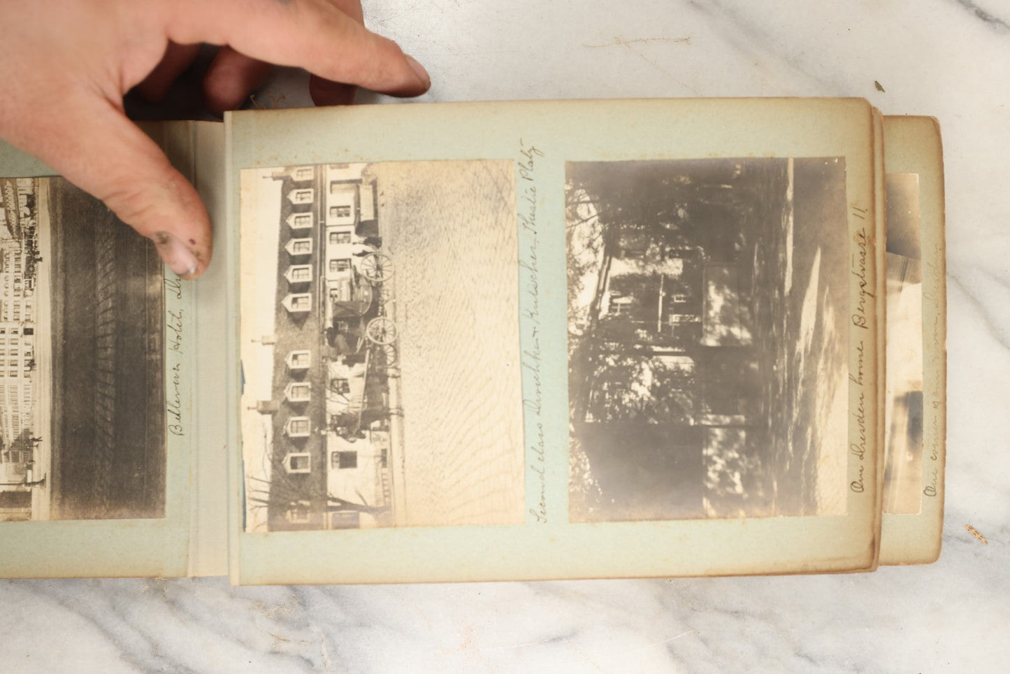 Lot 150 - Antique Late 19th Century Snapshot Travel Photo Album Of A Trip To Germany And Europe, Including Photos Aboard The Ss Kaiser Wilhelm Der Grosse, The Largest Ship In The World At The Time, 1898, 40+ Photos, Many Blank Pages (All Pages Included In Pictures)