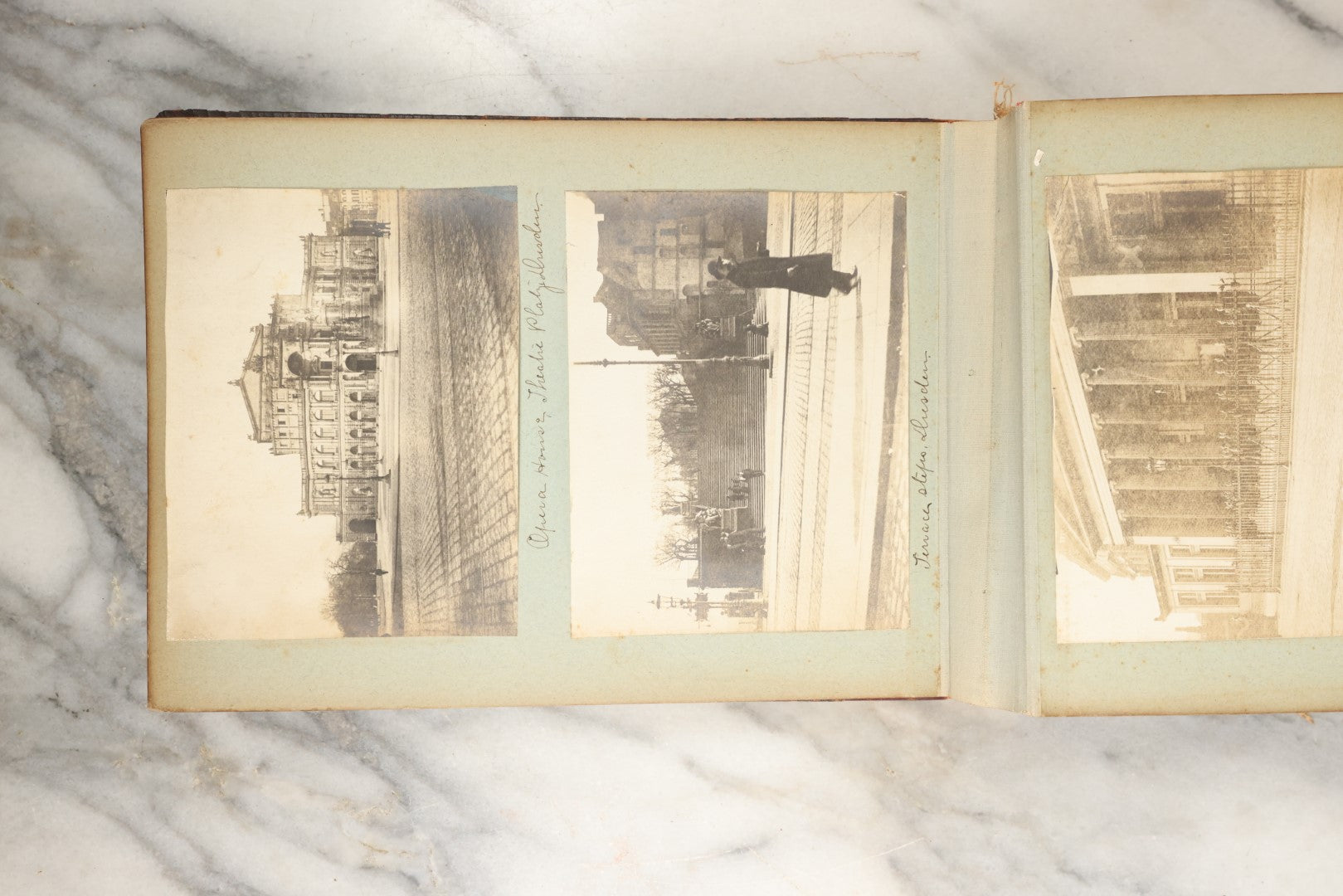 Lot 150 - Antique Late 19th Century Snapshot Travel Photo Album Of A Trip To Germany And Europe, Including Photos Aboard The Ss Kaiser Wilhelm Der Grosse, The Largest Ship In The World At The Time, 1898, 40+ Photos, Many Blank Pages (All Pages Included In Pictures)