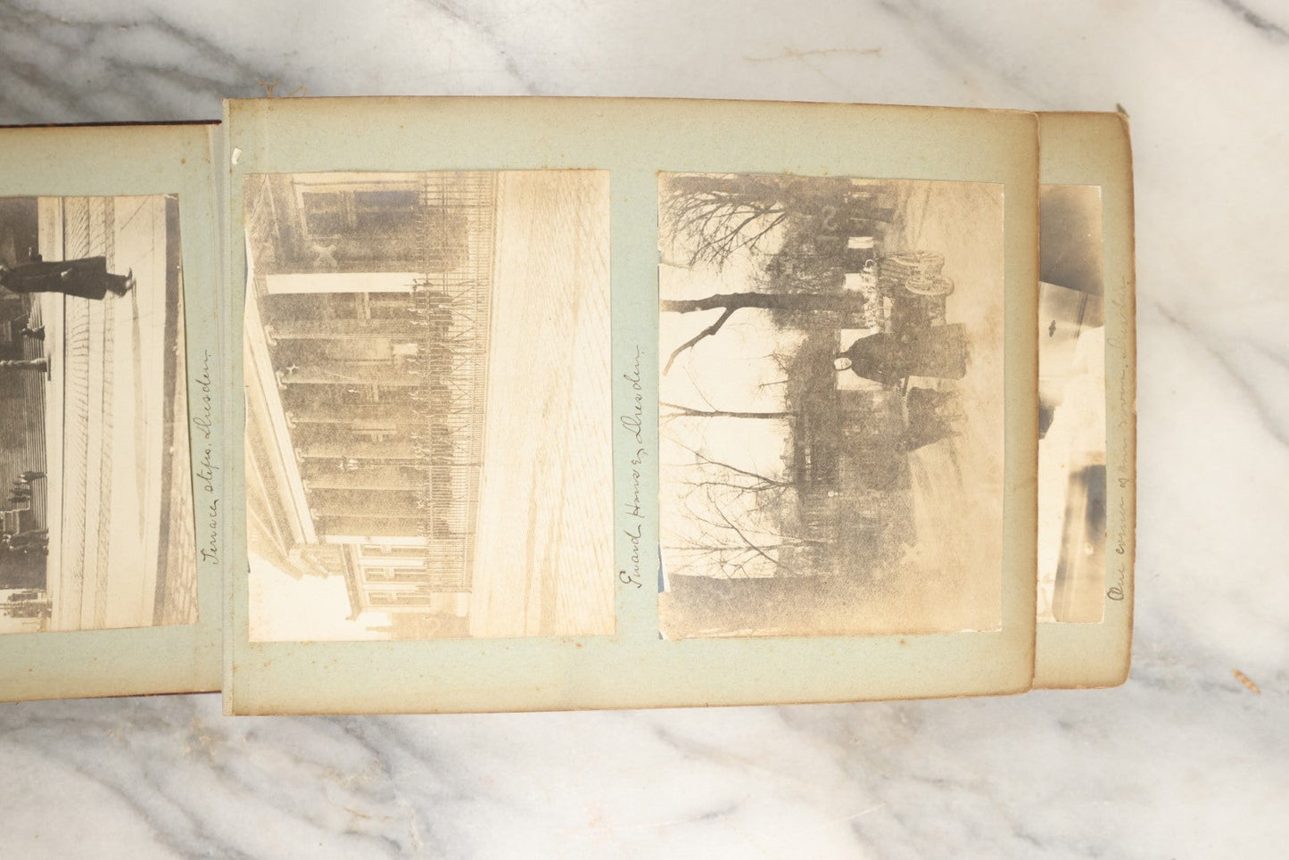 Lot 150 - Antique Late 19th Century Snapshot Travel Photo Album Of A Trip To Germany And Europe, Including Photos Aboard The Ss Kaiser Wilhelm Der Grosse, The Largest Ship In The World At The Time, 1898, 40+ Photos, Many Blank Pages (All Pages Included In Pictures)