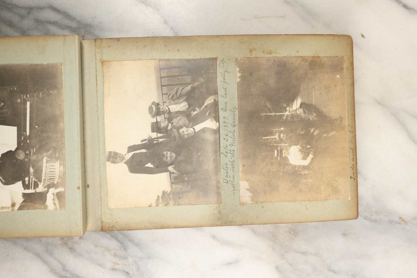 Lot 150 - Antique Late 19th Century Snapshot Travel Photo Album Of A Trip To Germany And Europe, Including Photos Aboard The Ss Kaiser Wilhelm Der Grosse, The Largest Ship In The World At The Time, 1898, 40+ Photos, Many Blank Pages (All Pages Included In Pictures)