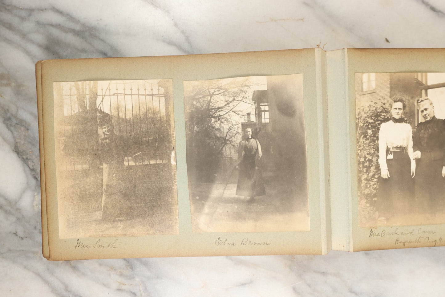 Lot 150 - Antique Late 19th Century Snapshot Travel Photo Album Of A Trip To Germany And Europe, Including Photos Aboard The Ss Kaiser Wilhelm Der Grosse, The Largest Ship In The World At The Time, 1898, 40+ Photos, Many Blank Pages (All Pages Included In Pictures)