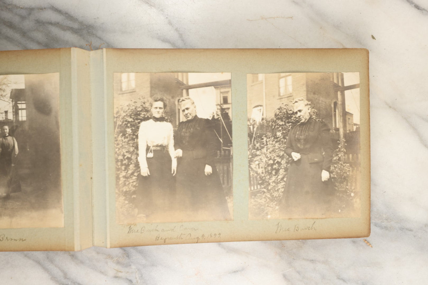 Lot 150 - Antique Late 19th Century Snapshot Travel Photo Album Of A Trip To Germany And Europe, Including Photos Aboard The Ss Kaiser Wilhelm Der Grosse, The Largest Ship In The World At The Time, 1898, 40+ Photos, Many Blank Pages (All Pages Included In Pictures)