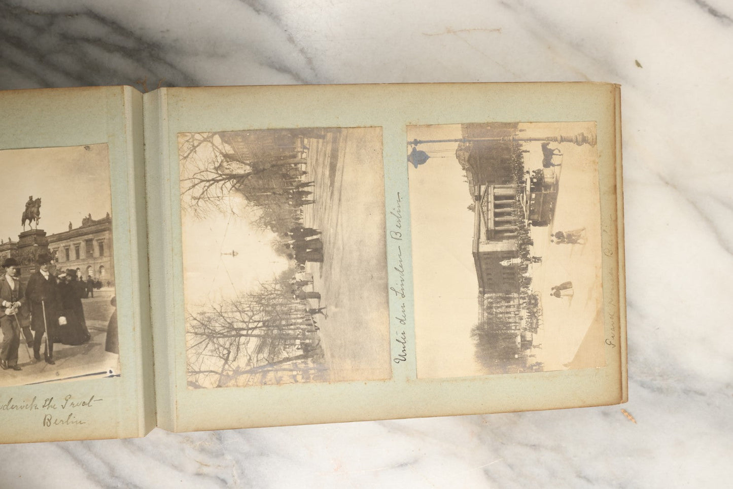 Lot 150 - Antique Late 19th Century Snapshot Travel Photo Album Of A Trip To Germany And Europe, Including Photos Aboard The Ss Kaiser Wilhelm Der Grosse, The Largest Ship In The World At The Time, 1898, 40+ Photos, Many Blank Pages (All Pages Included In Pictures)