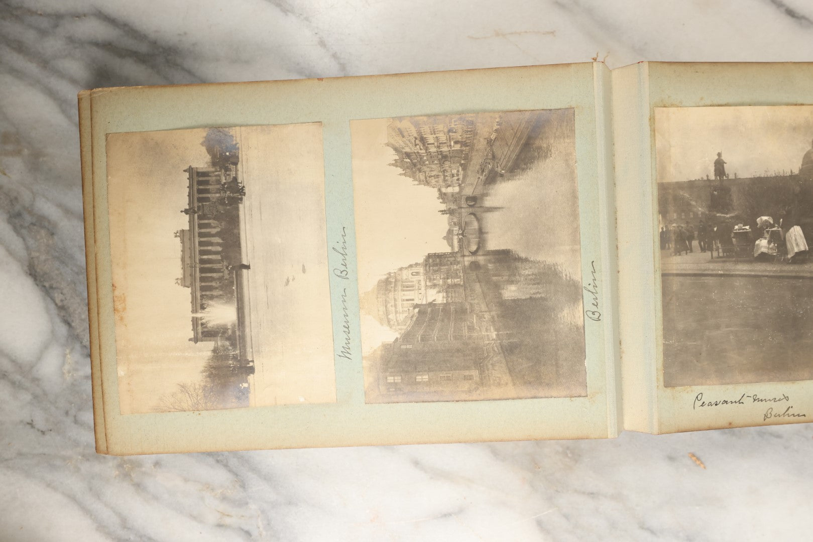 Lot 150 - Antique Late 19th Century Snapshot Travel Photo Album Of A Trip To Germany And Europe, Including Photos Aboard The Ss Kaiser Wilhelm Der Grosse, The Largest Ship In The World At The Time, 1898, 40+ Photos, Many Blank Pages (All Pages Included In Pictures)