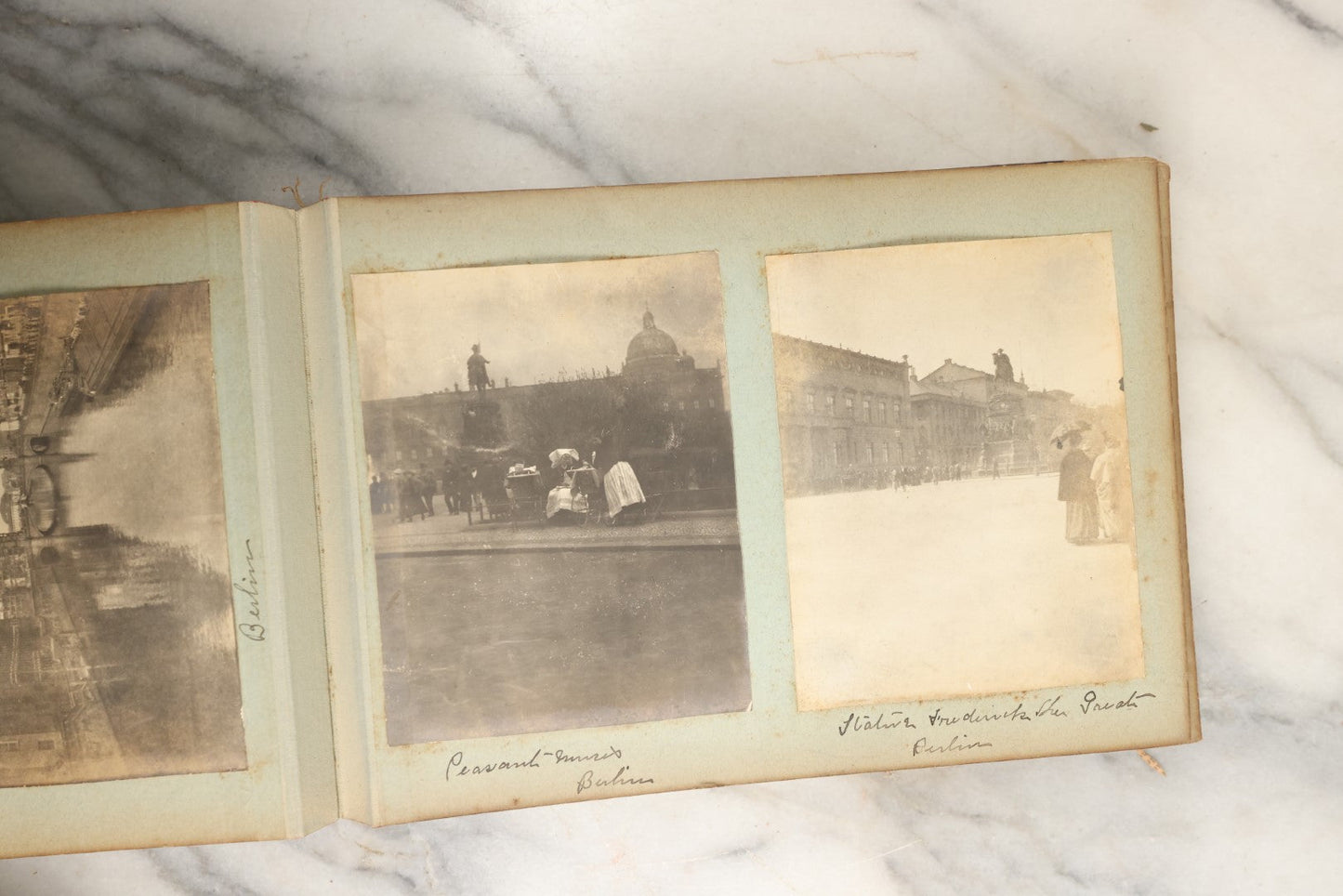 Lot 150 - Antique Late 19th Century Snapshot Travel Photo Album Of A Trip To Germany And Europe, Including Photos Aboard The Ss Kaiser Wilhelm Der Grosse, The Largest Ship In The World At The Time, 1898, 40+ Photos, Many Blank Pages (All Pages Included In Pictures)