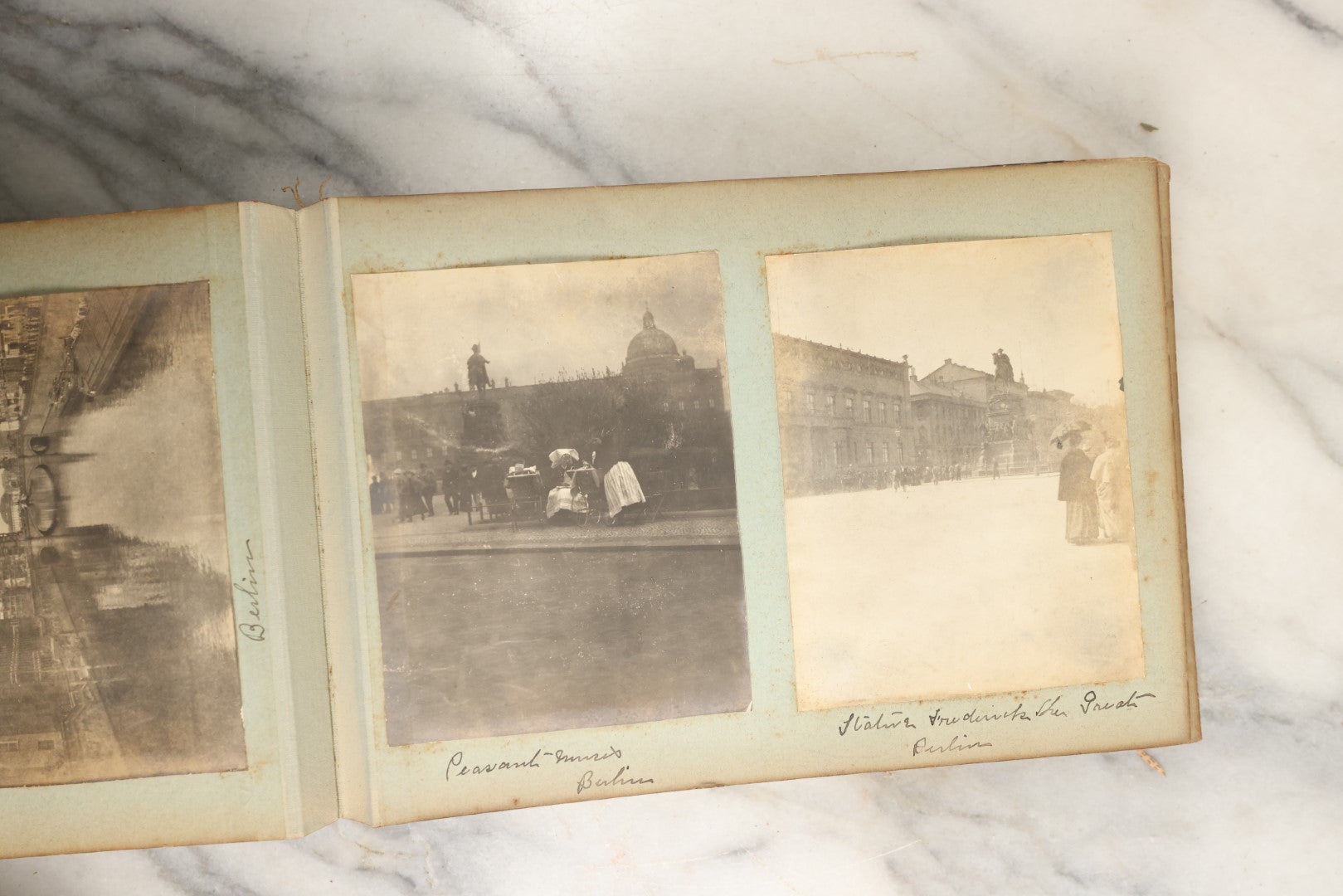 Lot 150 - Antique Late 19th Century Snapshot Travel Photo Album Of A Trip To Germany And Europe, Including Photos Aboard The Ss Kaiser Wilhelm Der Grosse, The Largest Ship In The World At The Time, 1898, 40+ Photos, Many Blank Pages (All Pages Included In Pictures)