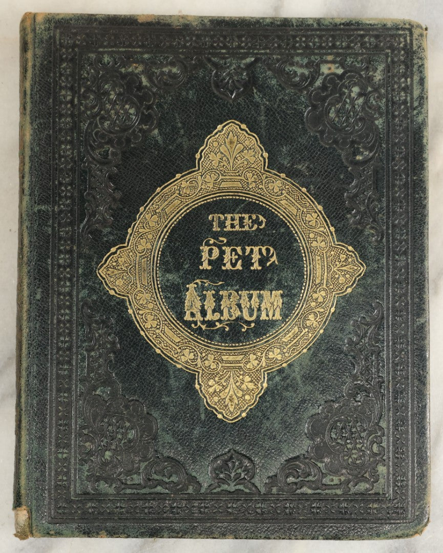 Lot 152 - Antique "The Pet Album" Autograph Album With Many Engravings, Mostly Empty, Signatures, Poems, And More, Presented To Gertie On Her 15th Birthday, May 1864