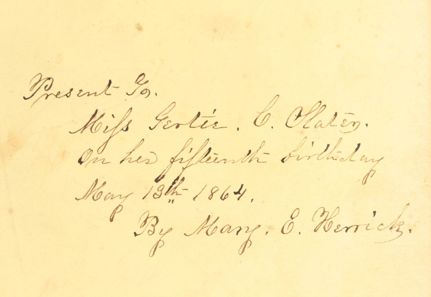 Lot 152 - Antique "The Pet Album" Autograph Album With Many Engravings, Mostly Empty, Signatures, Poems, And More, Presented To Gertie On Her 15th Birthday, May 1864