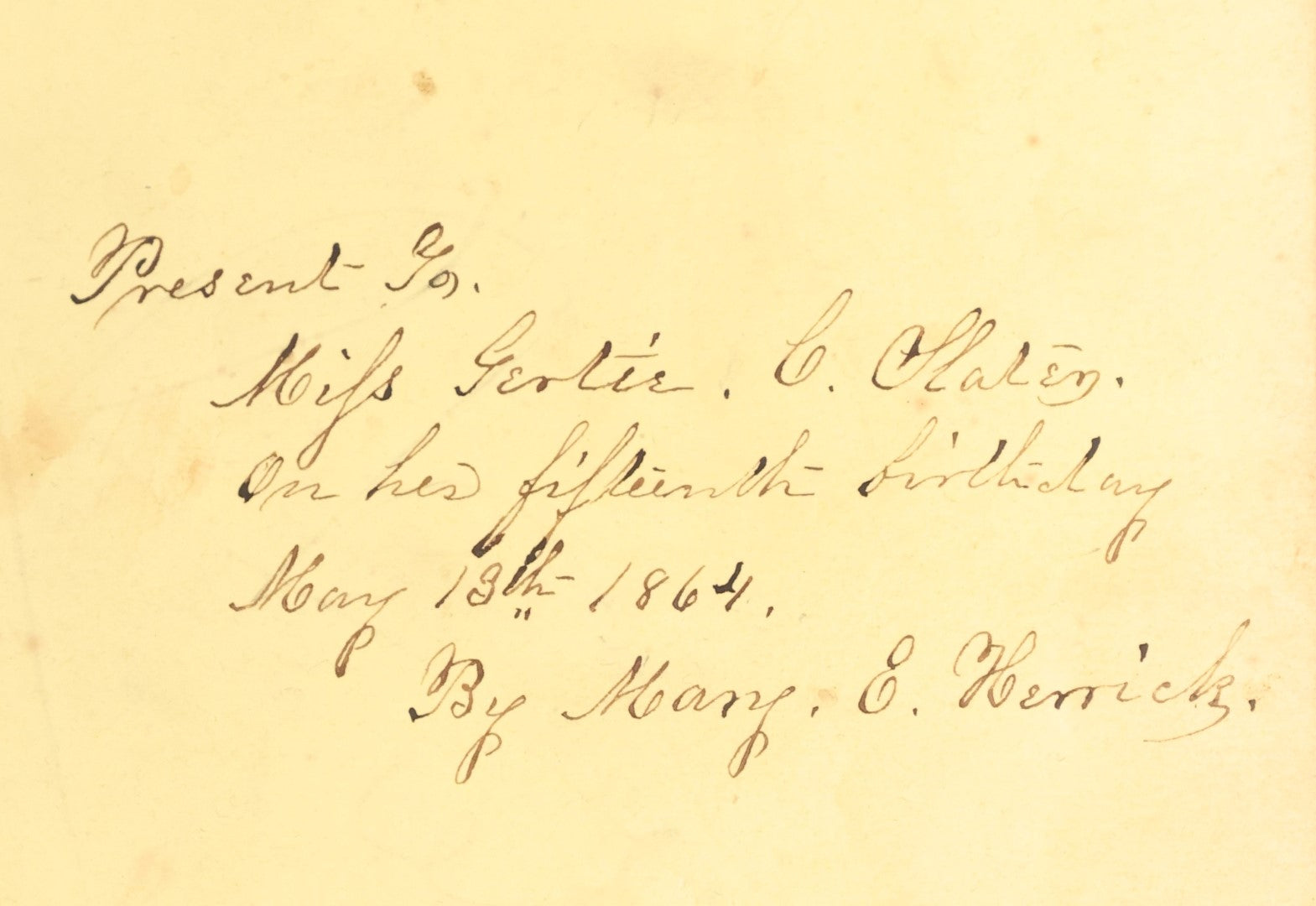 Lot 152 - Antique "The Pet Album" Autograph Album With Many Engravings, Mostly Empty, Signatures, Poems, And More, Presented To Gertie On Her 15th Birthday, May 1864