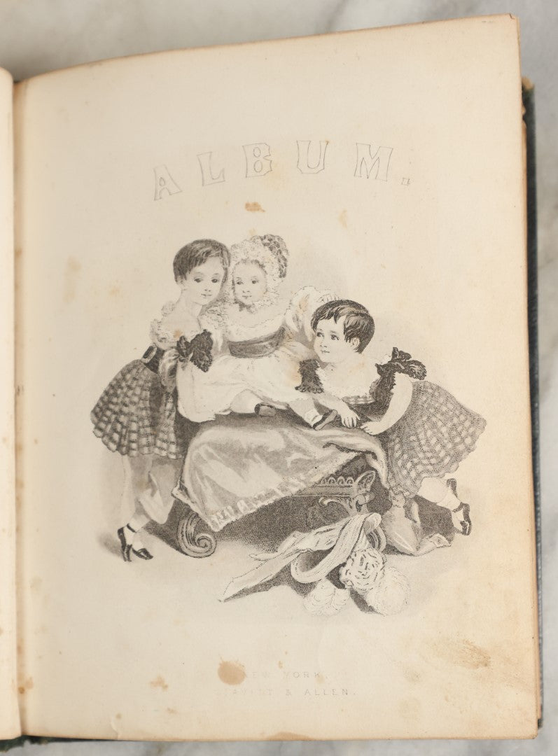 Lot 152 - Antique "The Pet Album" Autograph Album With Many Engravings, Mostly Empty, Signatures, Poems, And More, Presented To Gertie On Her 15th Birthday, May 1864