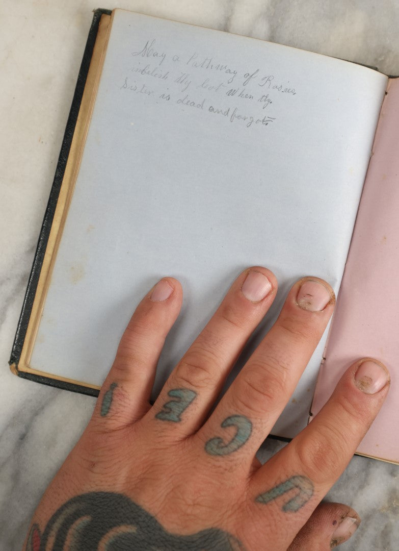 Lot 152 - Antique "The Pet Album" Autograph Album With Many Engravings, Mostly Empty, Signatures, Poems, And More, Presented To Gertie On Her 15th Birthday, May 1864