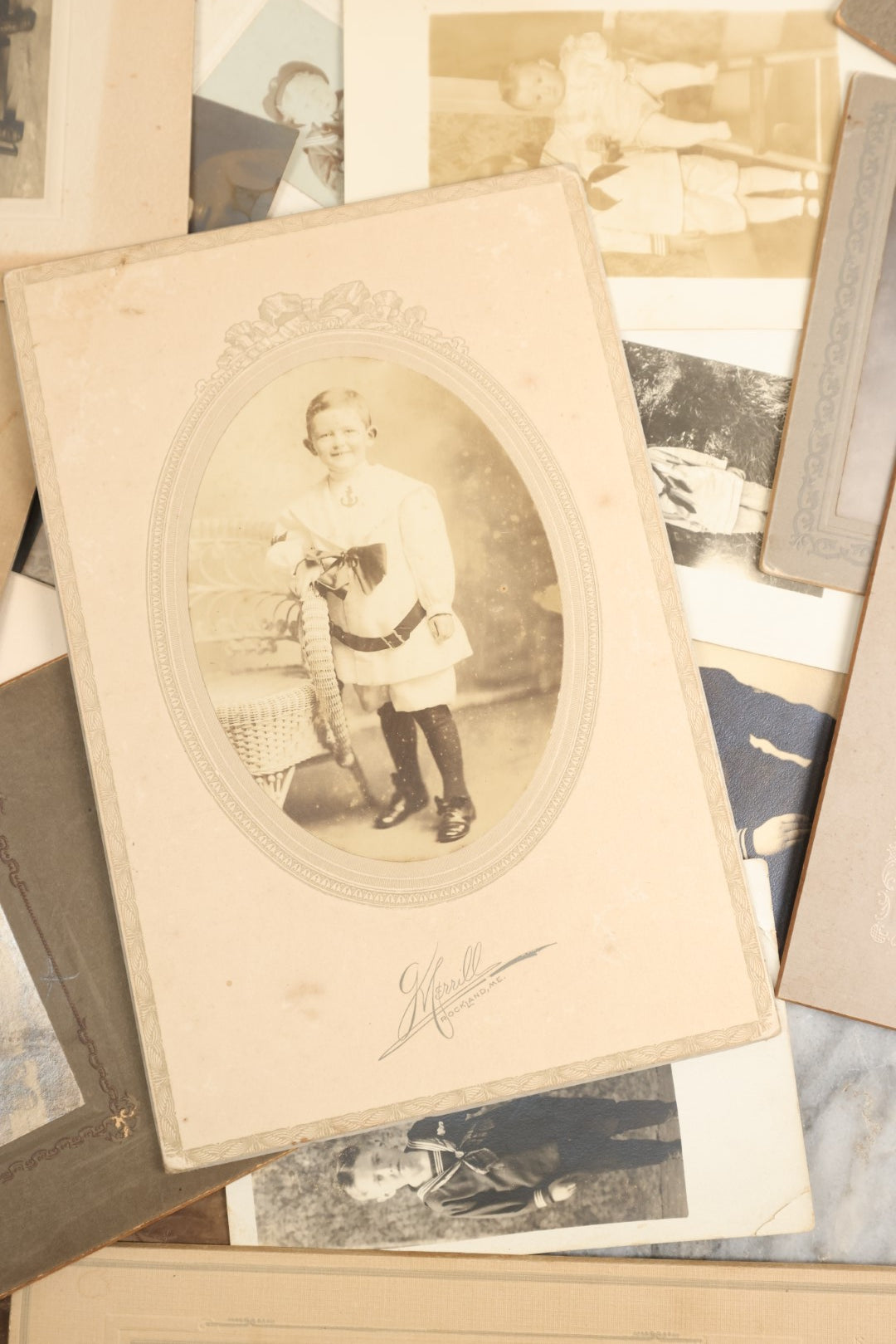 Lot 153 - Unique Collection Grouping Of 25+ Antique And Vintage Photographs Of Children Dressed In Sailors Uniforms, Costumes, One Lot One Money
