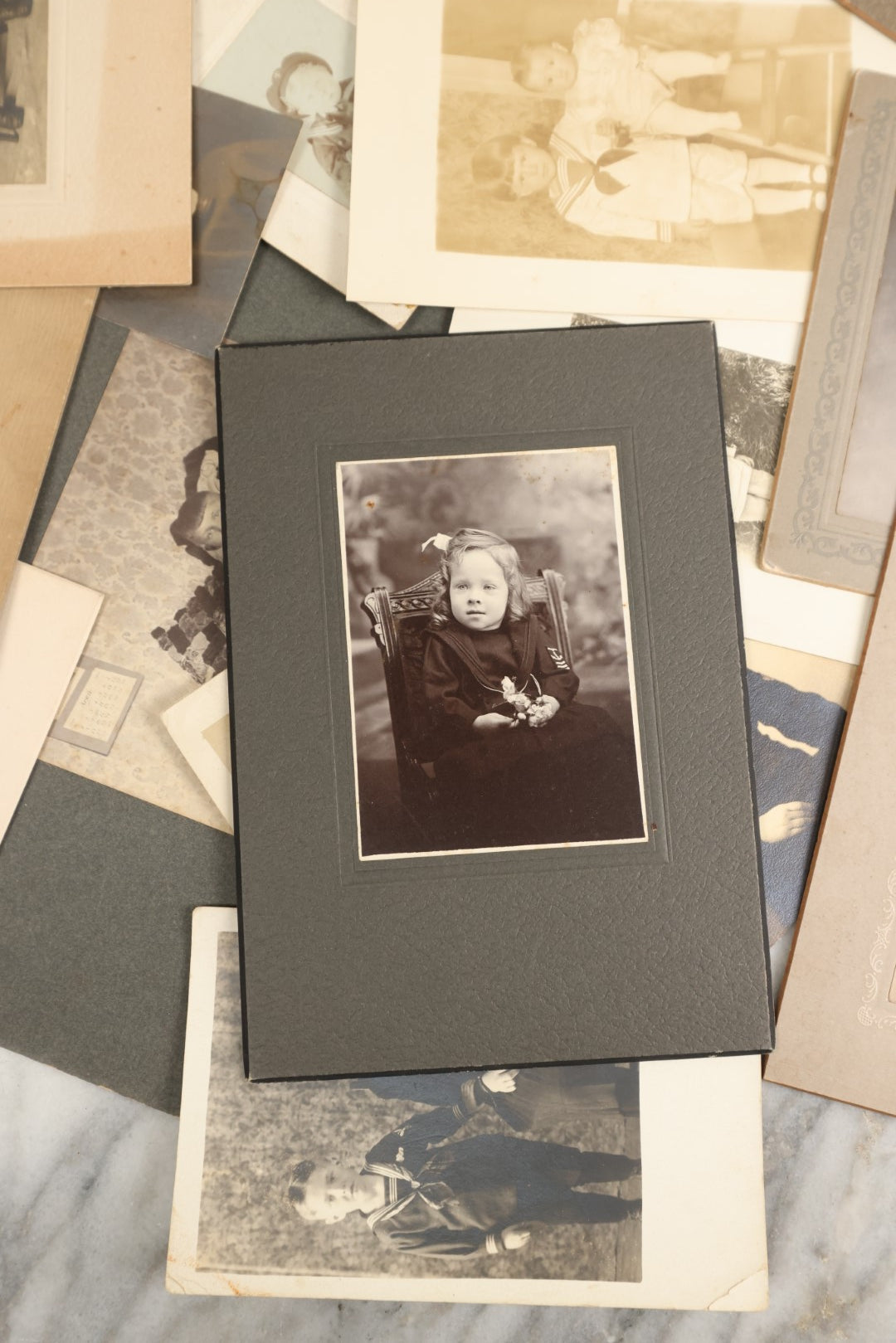 Lot 153 - Unique Collection Grouping Of 25+ Antique And Vintage Photographs Of Children Dressed In Sailors Uniforms, Costumes, One Lot One Money