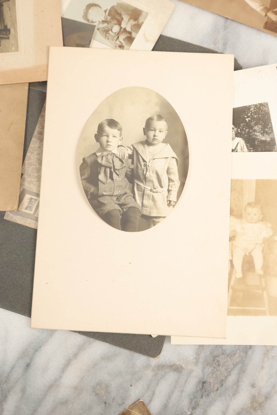 Lot 153 - Unique Collection Grouping Of 25+ Antique And Vintage Photographs Of Children Dressed In Sailors Uniforms, Costumes, One Lot One Money