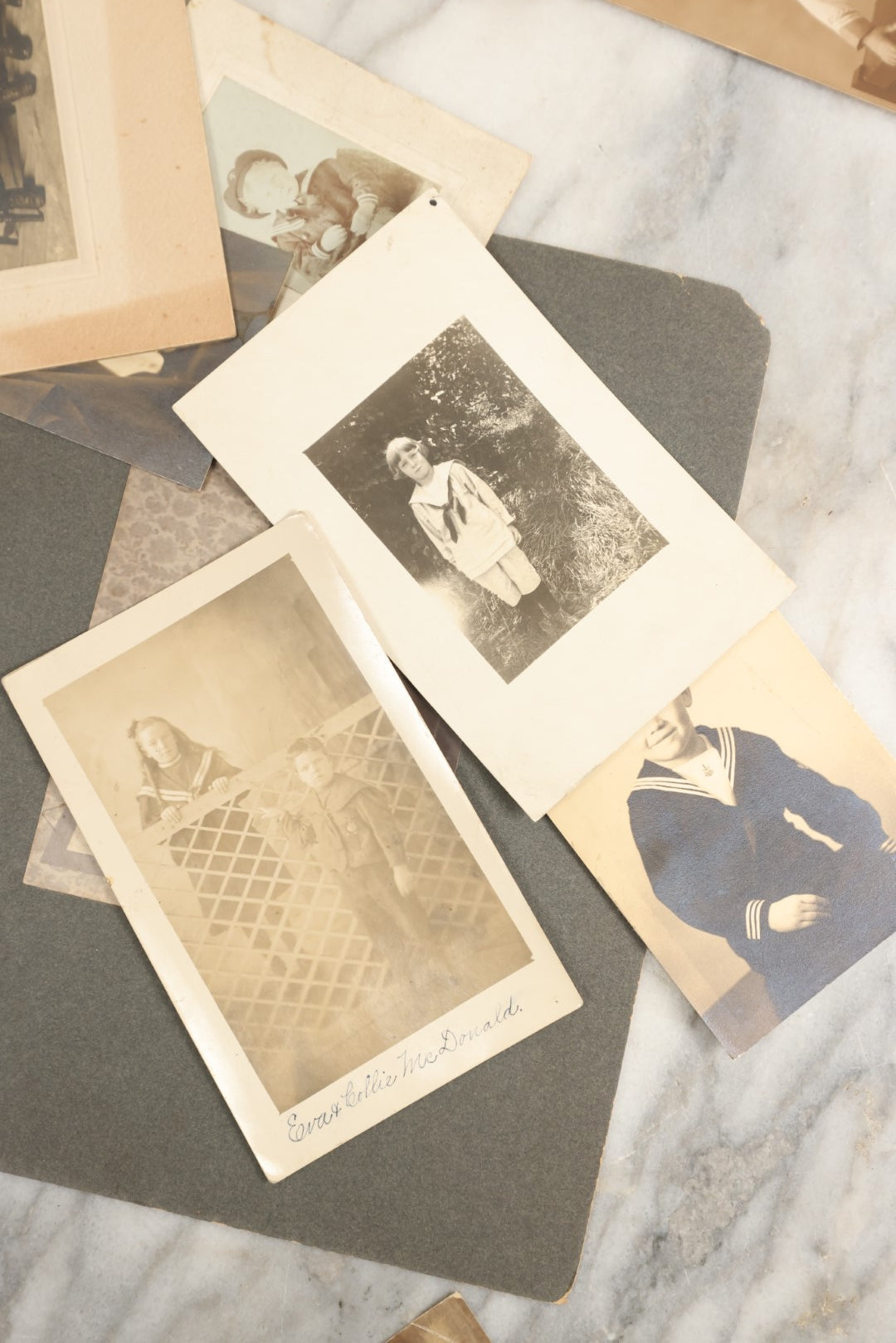 Lot 153 - Unique Collection Grouping Of 25+ Antique And Vintage Photographs Of Children Dressed In Sailors Uniforms, Costumes, One Lot One Money