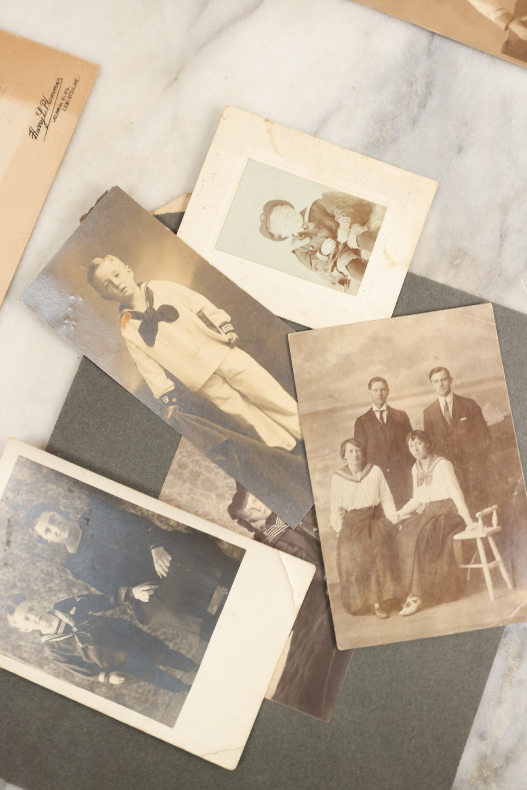 Lot 153 - Unique Collection Grouping Of 25+ Antique And Vintage Photographs Of Children Dressed In Sailors Uniforms, Costumes, One Lot One Money