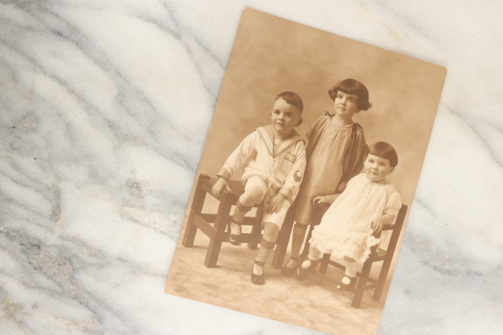 Lot 153 - Unique Collection Grouping Of 25+ Antique And Vintage Photographs Of Children Dressed In Sailors Uniforms, Costumes, One Lot One Money
