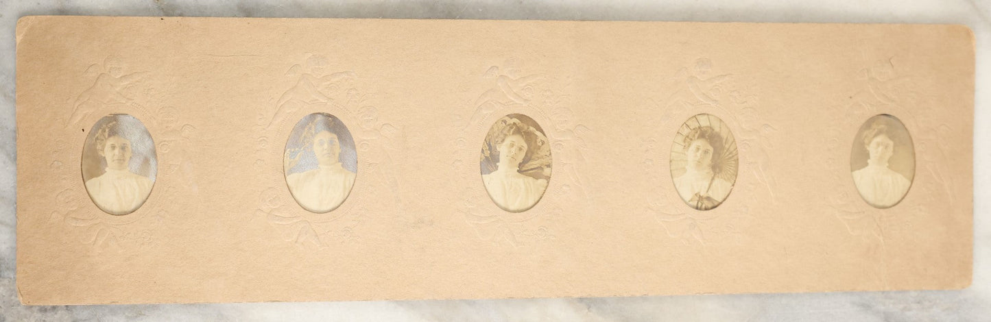 Lot 154 - Collection Of Four Photo Strips Containing Small Snapshot Photos Of Women, Girls, Graduates, And More