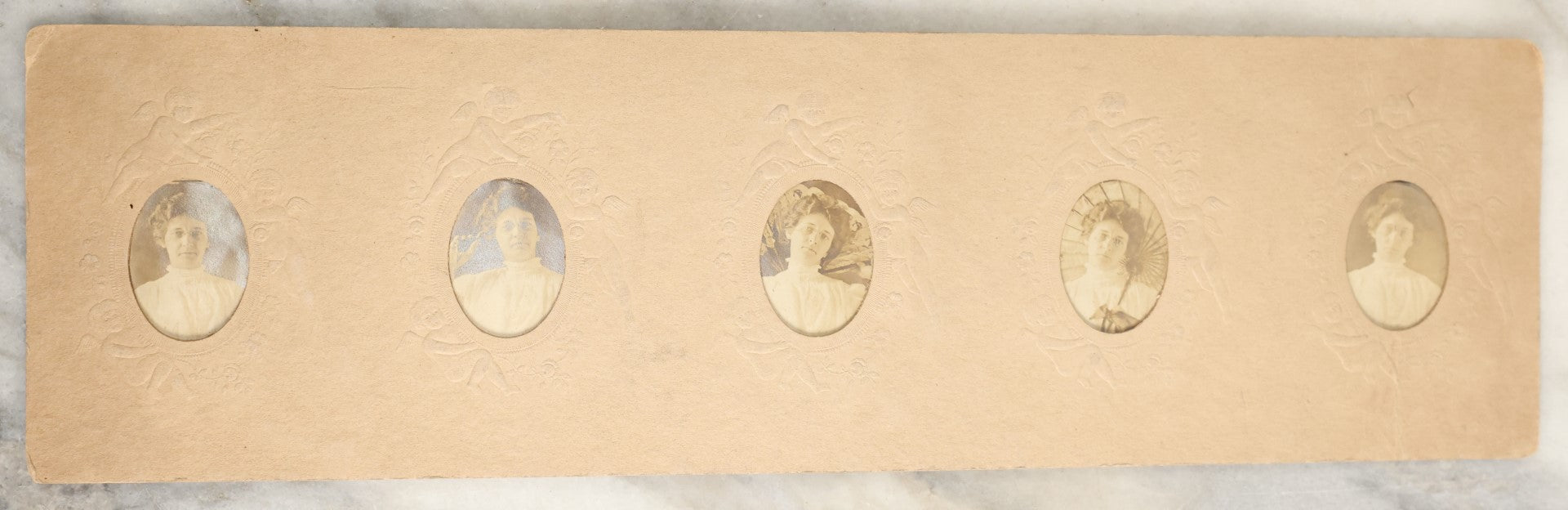 Lot 154 - Collection Of Four Photo Strips Containing Small Snapshot Photos Of Women, Girls, Graduates, And More