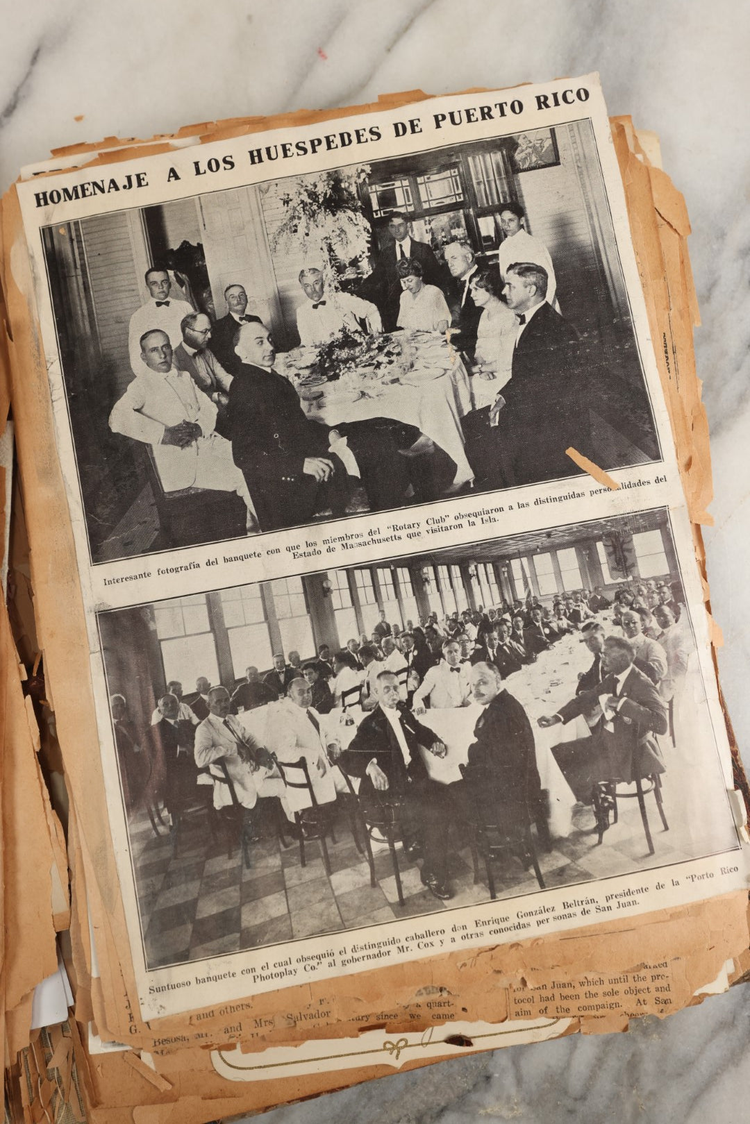 Lot 156 - Important Antique Scrapbook Containing Documents Relating To Veterans Of The Spanish American War, Service In Puerto Rico, Including A Signed Letter From Col. George R. Shanton, Cowboy, Rough Rider, And Medal Of Honor Recipient