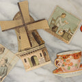Lot 160 - Grouping Of Five Trade Cards Including Three Transforming Flip Out Cards, A Mechanical Windmill Card, And An Early Santa Die Cut