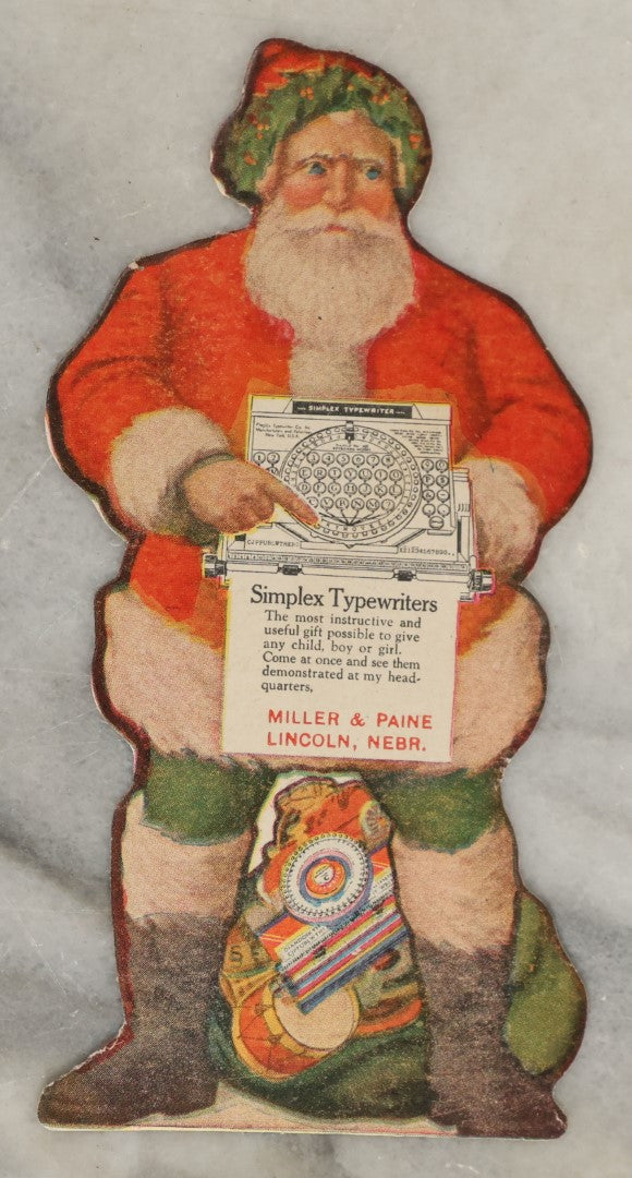 Lot 160 - Grouping Of Five Trade Cards Including Three Transforming Flip Out Cards, A Mechanical Windmill Card, And An Early Santa Die Cut