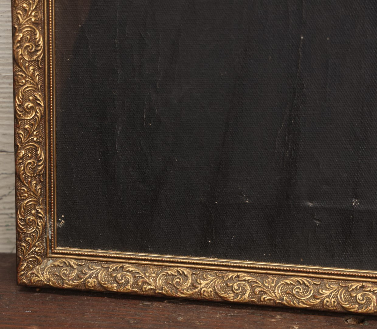 Lot 003 - Antique Oil On Canvas Portrait Painting Of A Bearded Man In Black Robe, In Frame, Note Holes, Losses, 18-1/2" x 22-1/2"