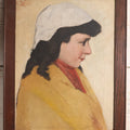 Lot 007 - Antique Oil On Canvas Painting Of A Little Girl In Profile, Marked St. Louis On Verso, Marking In Upper Right, "Grace," Dated March 20th, 1910, 15-1/2" x 20"