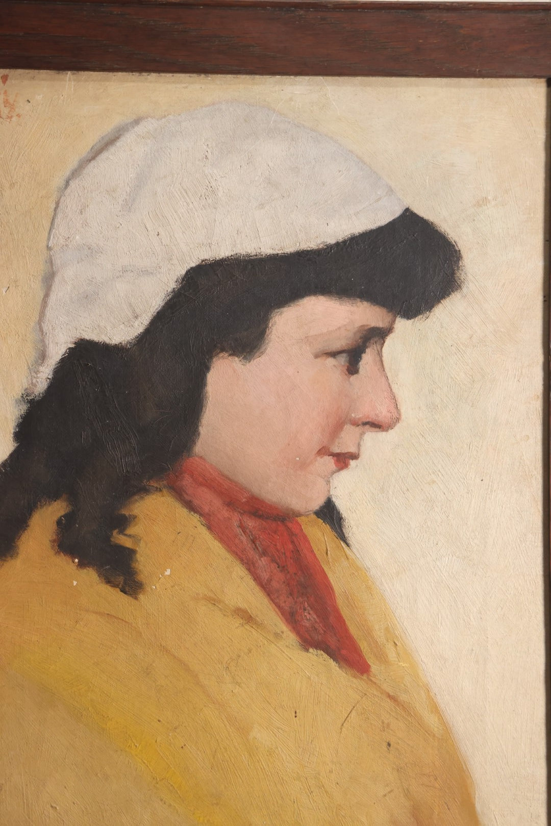 Lot 007 - Antique Oil On Canvas Painting Of A Little Girl In Profile, Marked St. Louis On Verso, Marking In Upper Right, "Grace," Dated March 20Th, 1910, 15-1/2" x 20"