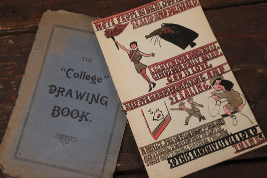 Lot 016 - Unique Hand Drawn, Hand Painted "College Drawing Book" Featuring Bizarre And Esoteric Subject Matter, Illustrations Of Historical Artifacts, Weaponry, Religion, And The Ancient World