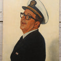 Lot 021 - Actor Joe Flynn As Captain Wallace B "Old Leadbottom" Binghamton In "McHale's Navy" (1962) Original Painting On Board, Artist Signed By Brian K. Hamilton, Dated 1968, 10" x 16"