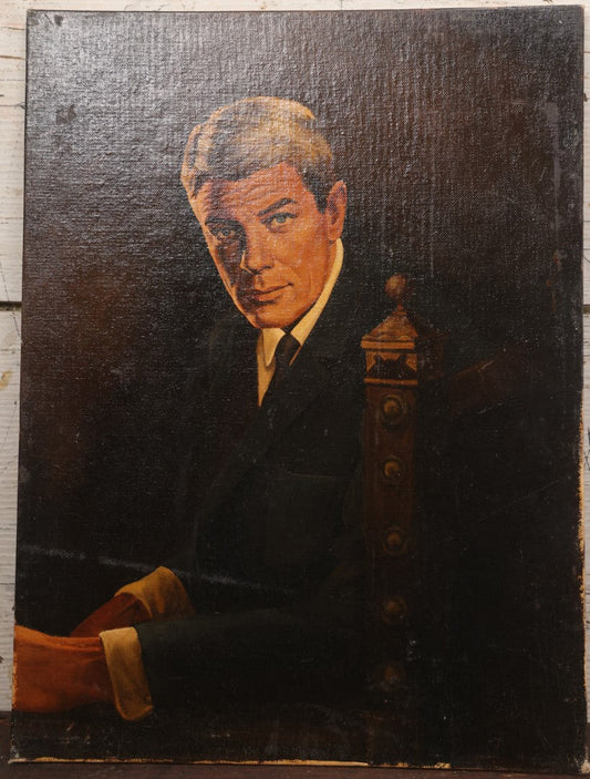 Lot 025 - Actor Peter Graves As James Phelps In "Mission: Impossible" (1966) Original Painting On Board, Artist Signed By Brian K. Hamilton, Dated 1968, 12" x 16"