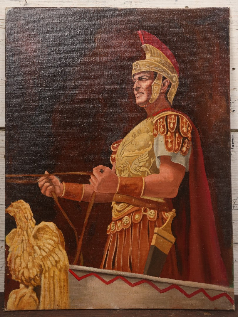 Lot 027 - Actor Robert Taylor As Marcus Vinicius In "Quo Vadis" (1951) Original Painting On Board, Artist Signed By Brian K. Hamilton, Dated 1966, 12" x 16"