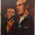 Lot 028 - Actors Steven Hill And Martin Landau As Dan Briggs And A South American Dictator In "Mission: Impossible" (1966) Original Painting On Board, Artist Signed By Brian K. Hamilton, Dated 1968, 12" x 16"