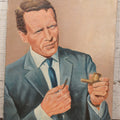 Lot 030 - Actor Patrick McGoohan As John Drake In "Secret Agent" (1964) Original Painting On Board, Artist Signed By Brian K. Hamilton, Dated 1966, 8" x 10"