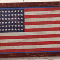 Lot 034 - Vintage 48-Star United States American Flag In Frame, Behind Glass, Circa 1940s, Note Minor Tear, 9-1/4" x 12-1/2"