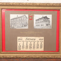 Lot 046 - Antique 1915 Advertising Calendar From The German American House, Dudley, Massachusetts, In Frame, With 1916 Penny