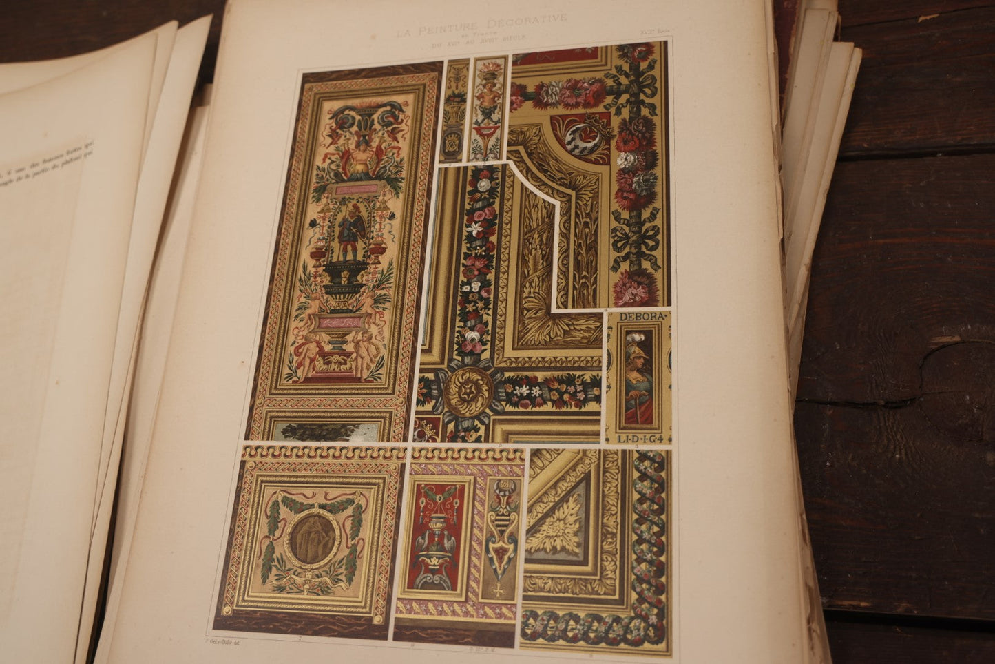 Lot 049 - Pair Of Antique French Folio Art Books, Cathedrals Of France And Decorative Paintings In France, Craft Condition, May Be Incomplete, Hundreds Of Art Prints, Many Color Plates