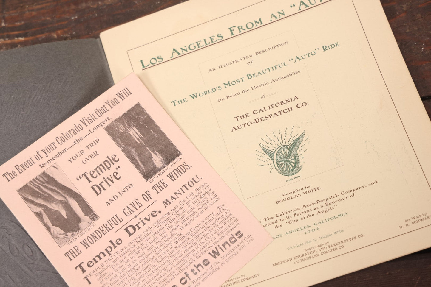 Lot 051 - "Los Angeles From An Auto" Antique Souvenir Booklet From Los Angeles, California, Compiled By Douglas White, Published By The California Auto-Dispatch Company, 1906