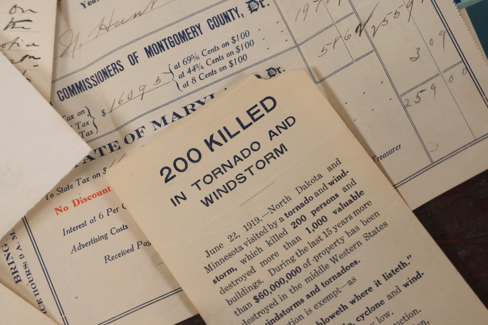 Lot 061 - Grouping Of 10+ Pieces Of Assorted Ephemera, Mostly Relating To Washington, D.C., Insurance Brokers, Including Mail From Nixon-Agnew Lawyers, 1879 Certificate From U.S. Supreme Court, Memorial Service For Marjorie Post, Harry Truman Note