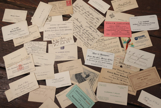 Lot 063 - Grouping Of 35+ Assorted Business Cards And Trade Cards, Circa Early To Mid 20th Century, Including Lawyers, Salespeople, Pastors, Etc